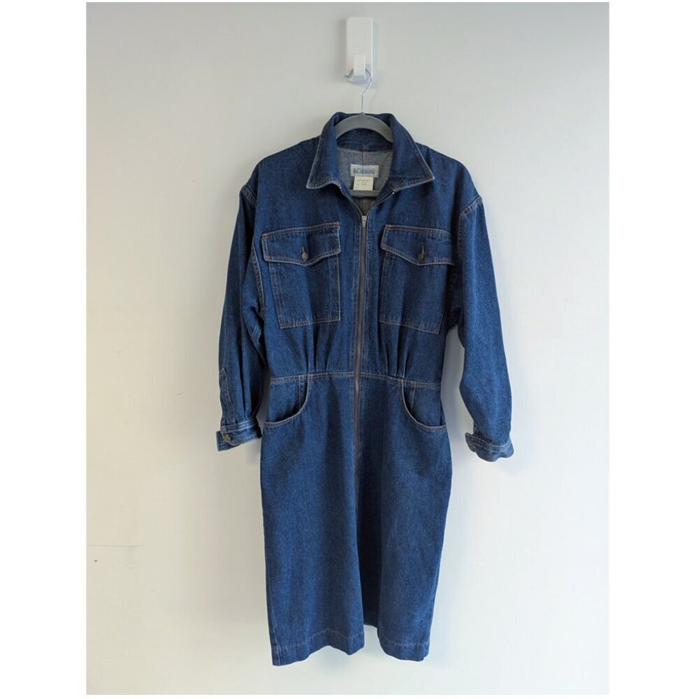 Vintage Denim Zip Front Dress